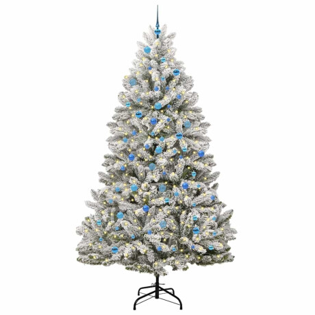 vidaXL Kunstkerstboom Groen en Wit 240 cm PVC en Metaal afbeelding2 - 1