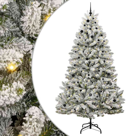 vidaXL Kunstkerstboom Groen en Wit 270 cm PVC en Metaal afbeelding2 - 1