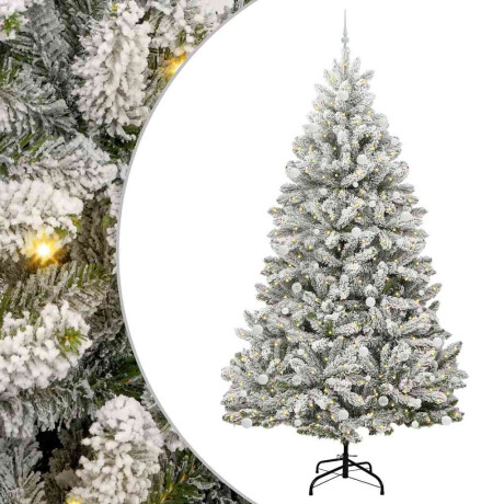 vidaXL Kunstkerstboom Groen en Wit 270 cm PVC en Metaal afbeelding2 - 1