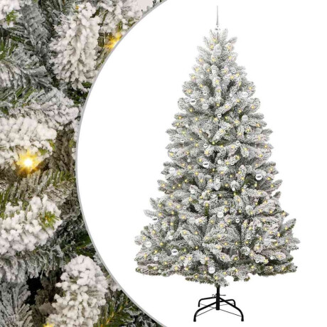 vidaXL Kunstkerstboom Groen en Wit 270 cm PVC en Metaal afbeelding2 - 1
