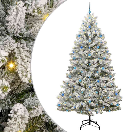 vidaXL Kunstkerstboom Groen en Wit 270 cm PVC en Metaal afbeelding2 - 1