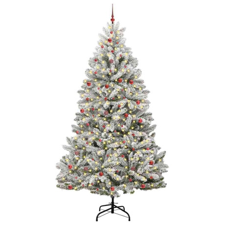 vidaXL Kunstkerstboom Groen en Wit 300 cm PVC en Metaal afbeelding2 - 1