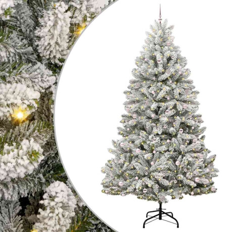 vidaXL Kunstkerstboom Groen en Wit 300 cm PVC en Metaal afbeelding2 - 1