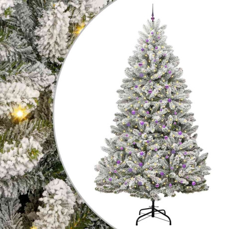 vidaXL Kunstkerstboom Groen en Wit 300 cm PVC en Metaal afbeelding2 - 1