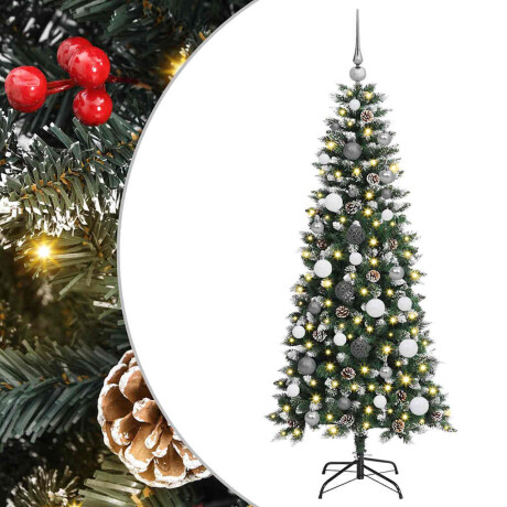 vidaXL Kunstkerstboom with Decorative String Lights Groen 150 cm PVC afbeelding2 - 1