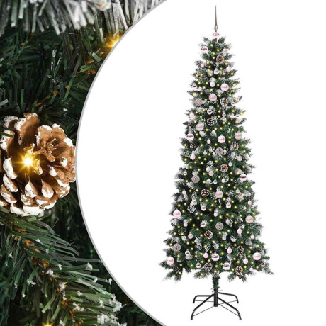 vidaXL Kunstkerstboom Groen 96 x 96 x 240 cm PVC en Plastic en Staal afbeelding2 - 1