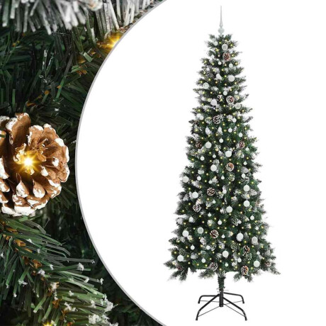 vidaXL Kunstkerstboom Groen 96 x 96 x 240 cm PVC en Plastic en Staal afbeelding2 - 1