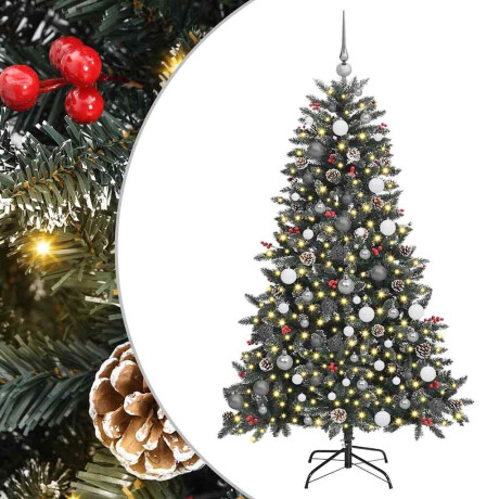 vidaXL Kunstkerstboom met LED -striplichten Groen 180cm PVC afbeelding2 - 1