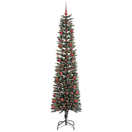 vidaXL Kunstkerstboom Groen 58 x 58 x 210 cm PVC en Plastic en Staal afbeelding2 - 1