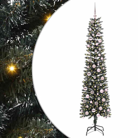 vidaXL Kunstkerstboom Groen 58 x 58 x 210 cm PVC en Plastic en Staal afbeelding2 - 1