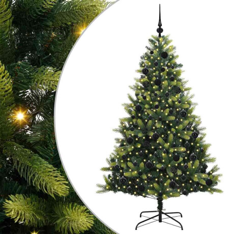 vidaXL Kunst Kerstboom met Scharnieren 300 LEDs Groen 180 cm PVC en PE afbeelding2 - 1