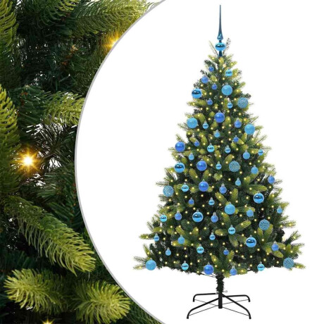 vidaXL Kunst kerstboom met scharnieren 300 LEDs Groen 180 cm PVC en PE afbeelding2 - 1