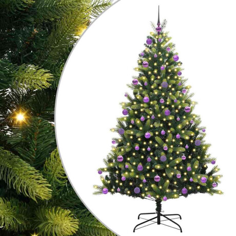 vidaXL Kunst Kerstboom met Scharnieren 300 LEDs Groen 210 cm PVC en PE afbeelding2 - 1