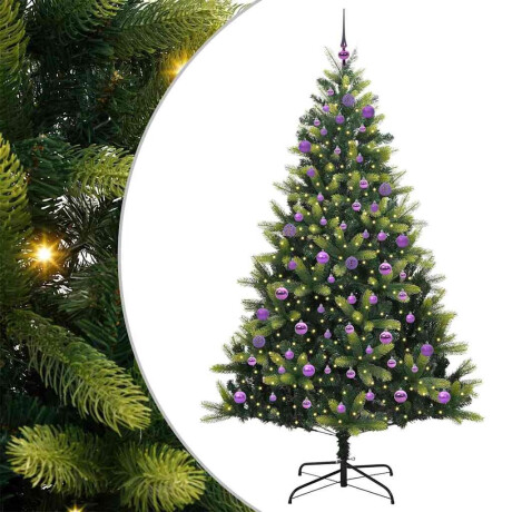 vidaXL Kunst Kerstboom met Scharnier 300 LEDs Groen 240 cm PVC en PE afbeelding2 - 1