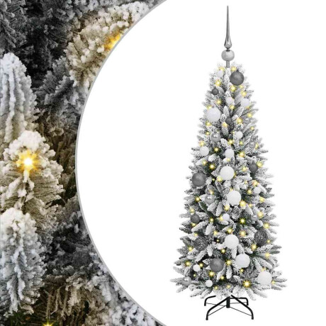 vidaXL Kunstkerstboom with Decorative String Lights Wit 120 cm PVC afbeelding2 - 1