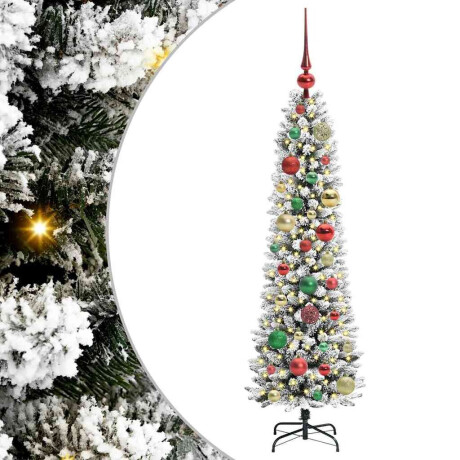 vidaXL Kunstkerstboom Groen en wit 120 cm PVC en Metaal en Plastic afbeelding2 - 1