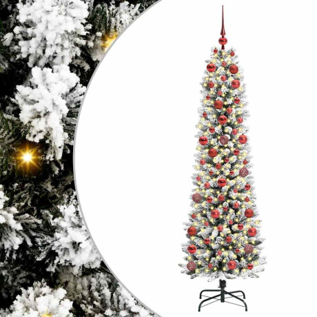 vidaXL Kunstkerstboom with LEDs met standaard Wit 180cm PVC afbeelding2 - 1