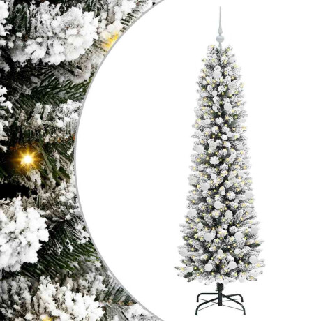 vidaXL Kunstkerstboom Groen en wit 180 cm PVC en Metaal en Plastic afbeelding2 - 1