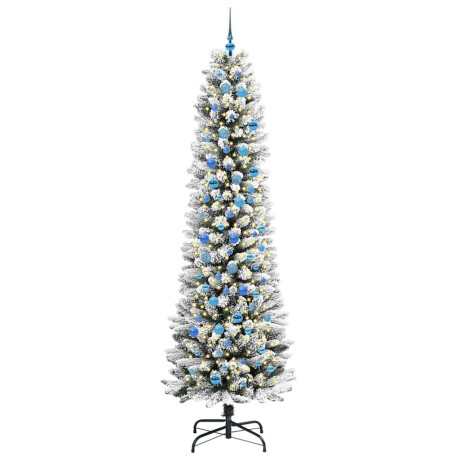 vidaXL Kunstkerstboom Groen en wit 240 cm PVC en Metaal en Plastic afbeelding2 - 1