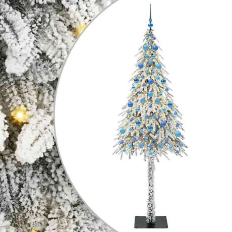 vidaXL Kerstboom met 300 LED met standaard Wit 210 cm PE en staal afbeelding2 - 1