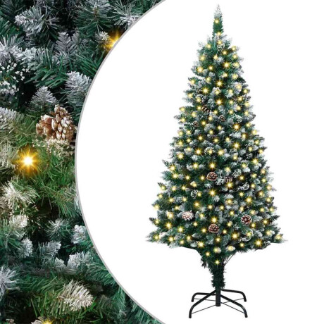 vidaXL Kunstkerstboom met LED -striplichten Groen 180 cm PVC afbeelding2 - 1