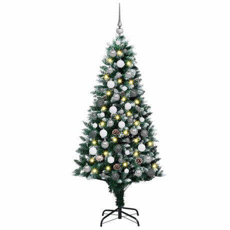 vidaXL Kunstkerstboom met LED -striplichten Groen 180 cm PVC afbeelding2 - 1