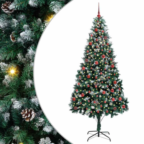 vidaXL Kunstkerstboom Groen 210 cm PVC en Staal en Kunststof afbeelding2 - 1