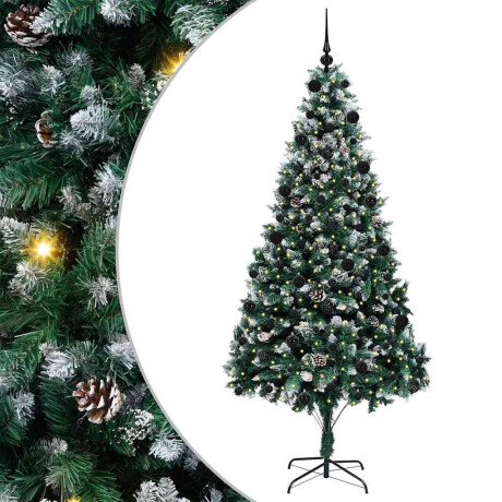 vidaXL Kunstkerstboom Groen 210 cm PVC en Staal en Kunststof afbeelding2 - 1