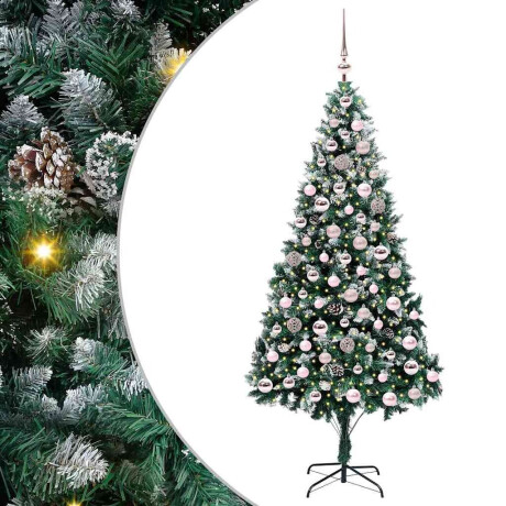 vidaXL Kunstkerstboom Groen 210 cm PVC en Staal en Kunststof afbeelding2 - 1