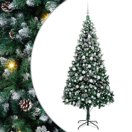vidaXL Kunstkerstboom Groen 210 cm PVC en Staal en Kunststof afbeelding2 - 1