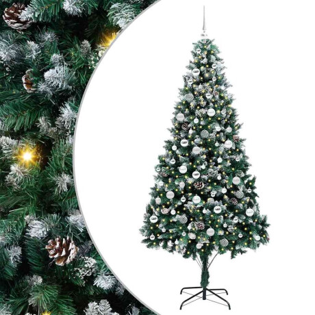 vidaXL Kunstkerstboom Groen 210 cm PVC en Staal en Kunststof afbeelding2 - 1