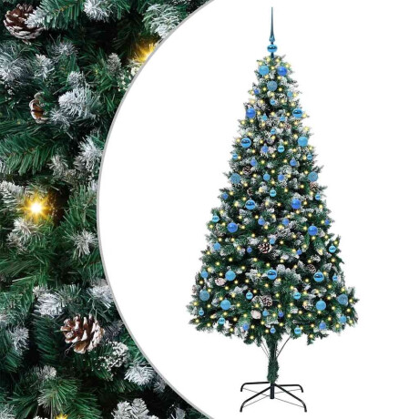 vidaXL Kunstkerstboom Groen 210 cm PVC en Staal en Kunststof afbeelding2 - 1