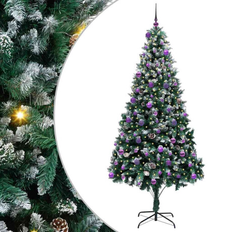vidaXL Kunstkerstboom Groen 240 cm PVC en Staal en Kunststof afbeelding2 - 1