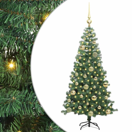 vidaXL Kerstboom met 150 LED met standaard Groen 120 cm PVC afbeelding2 - 1