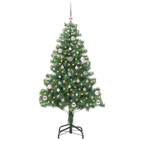vidaXL Kerstboom met 150 LED met standaard Groen 150 cm PVC afbeelding2 - 1