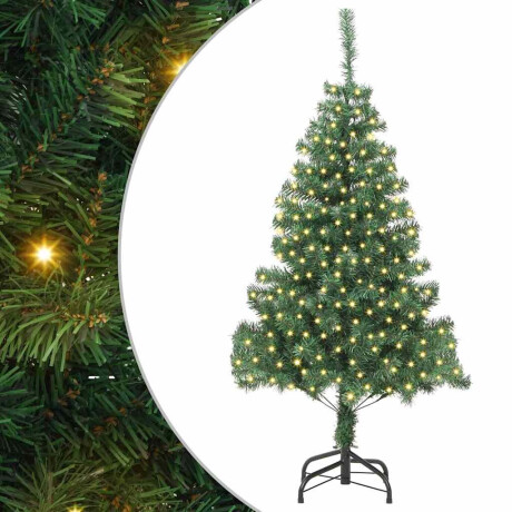 vidaXL Kunstkerstboom met LED -striplichten Groen 180 x 40 cm PVC afbeelding2 - 1