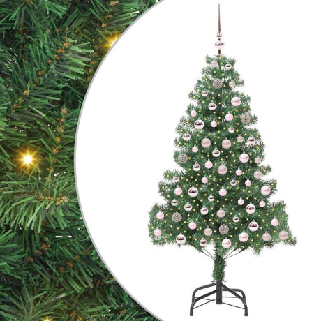 vidaXL Kerstboom met 300 LED met standaard Groen 210 cm PVC afbeelding2 - 1