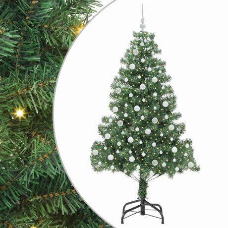 vidaXL Kerstboom met 300 LED met standaard Groen 210 cm PVC afbeelding2 - 1