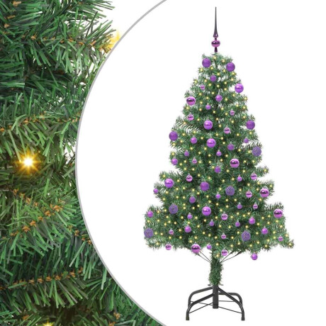 vidaXL Kerstboom met 300 LED met standaard Groen 210 cm PVC afbeelding2 - 1