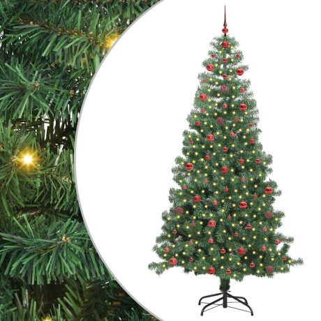 vidaXL Kerstboom met 300 LED met standaard Groen 240 cm PVC afbeelding2 - 1
