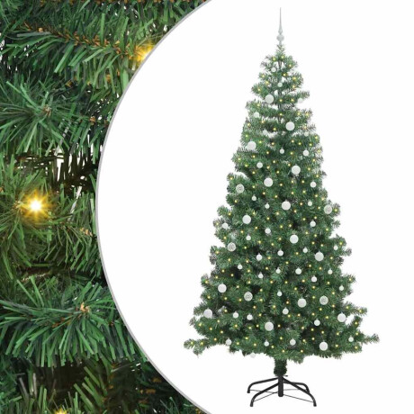 vidaXL Kerstboom met 300 LED met standaard Groen 240 cm PVC afbeelding2 - 1