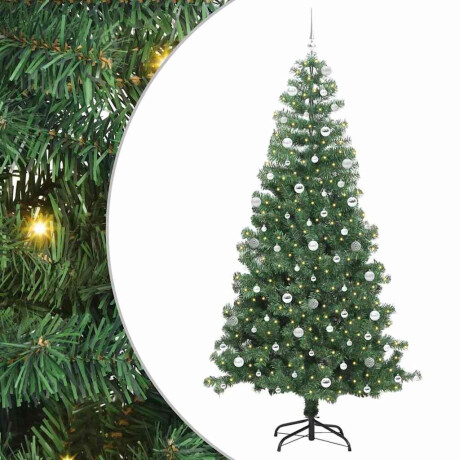 vidaXL Kerstboom met 300 LED met standaard Groen 240 cm PVC afbeelding2 - 1