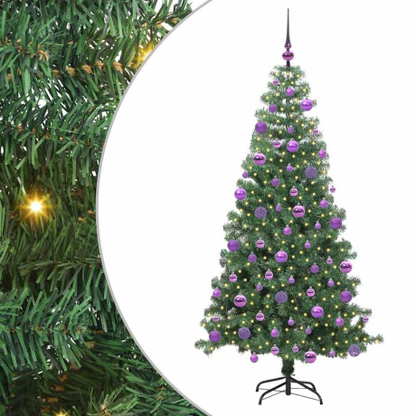 vidaXL Kerstboom met 300 LED met standaard Groen 240 cm PVC afbeelding2 - 1