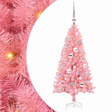 vidaXL Kerstboom met 150 LED met standaard Roze 120 cm PVC afbeelding2 - 1