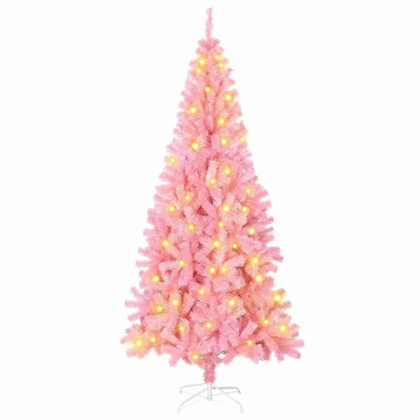 vidaXL Kunstkerstbomen met LED -striplichten Roze 180 cm PVC afbeelding2 - 1