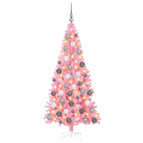 vidaXL Kunstkerstbomen met LED -striplichten Roze 180 cm PVC afbeelding2 - 1