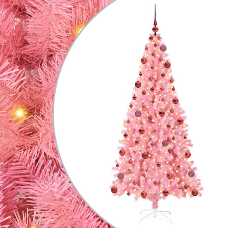 vidaXL Kerstboom met 300 LED met standaard Roze 180 cm PVC afbeelding2 - 1