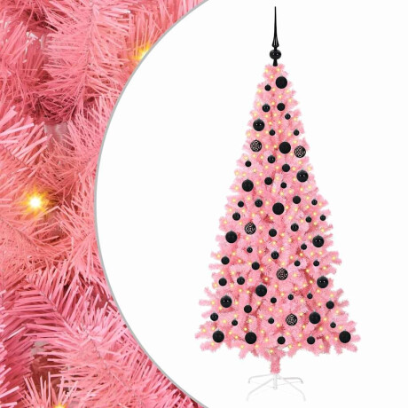 vidaXL Kerstboom met 300 LED met standaard Roze 180 cm PVC afbeelding2 - 1