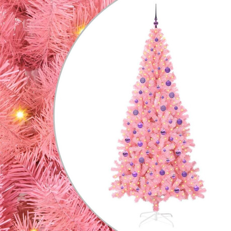 vidaXL Kerstboom met 300 LED met standaard Roze 180 cm PVC afbeelding2 - 1