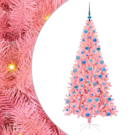 vidaXL Kerstboom met 300 LED met standaard Roze 180 cm PVC afbeelding2 - 1